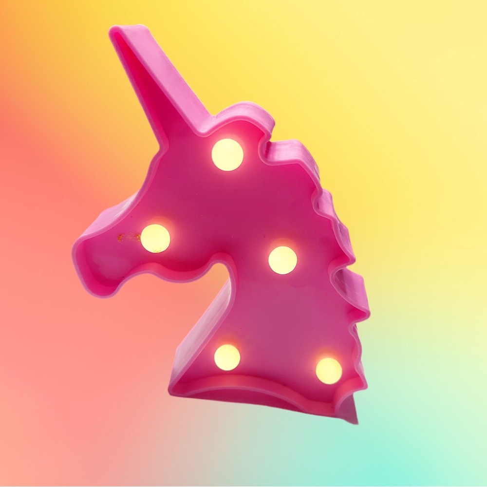 3 Pink Unicorn Nightlights